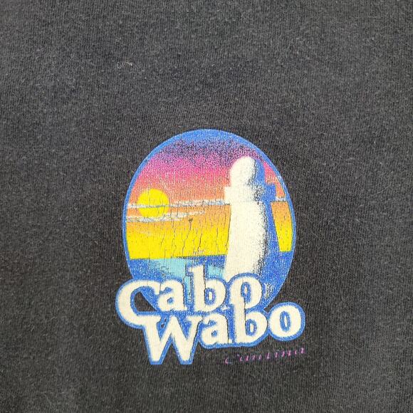 Vintage 90s Cabo-Wabo Cantina Shirt Women Medium 18x25 Black - Picture 8 of 14